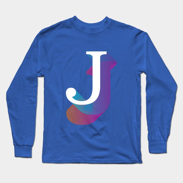 Letter J Long Sleeve T-Shirt by MplusC